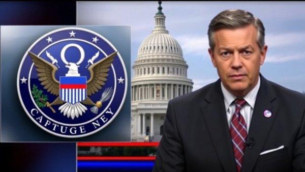 DHS funding crisis discussed on news with Capitol backdrop.