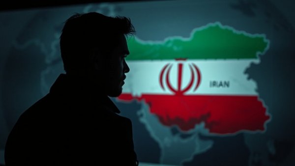 Silhouette of a man in Iran military negotiations concept