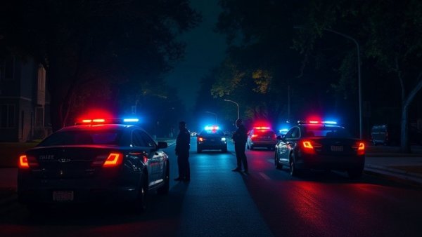 Houston police operation at night reflecting on immigration ordinance.