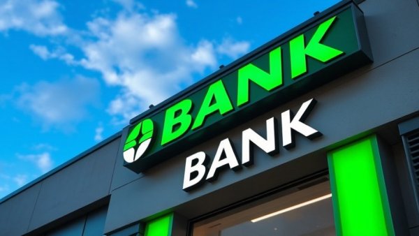 Modern financial building sign under blue sky, Dallas financial services