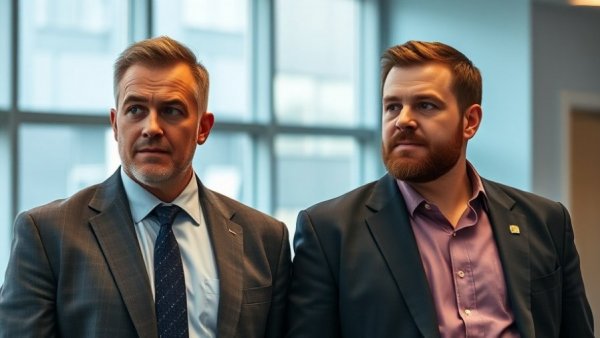 Thoughtful men in suits against blue backdrop, SPLC indictment news.