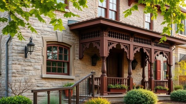 Charming historic porch reflecting San Antonio dining ambiance.