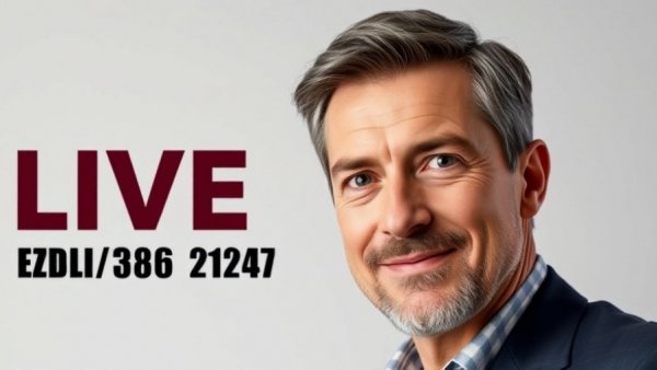 Live event announcement with a confident middle-aged male.