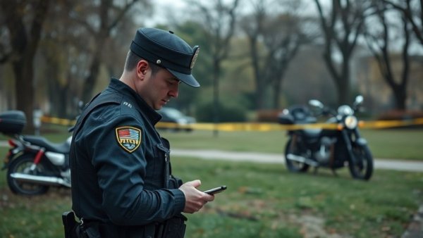 Houston news shooting investigation scene with police in park.