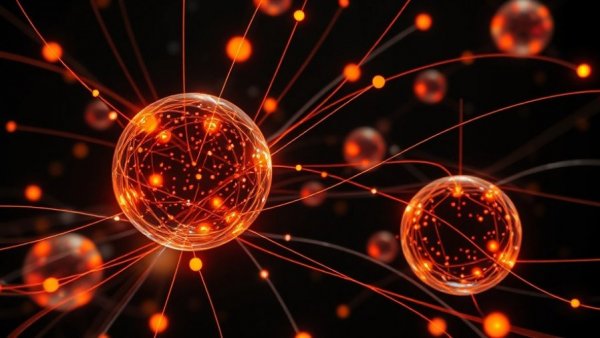 AI discovers new physics in dusty plasma with glowing energy spheres.