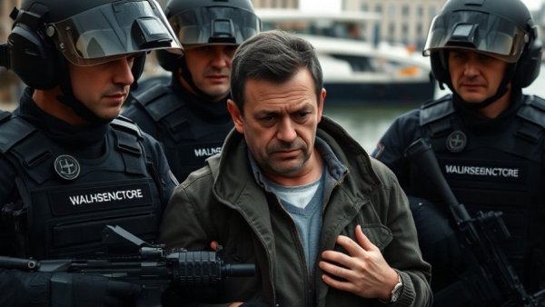 US special forces soldier in tactical operation apprehending a man.