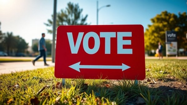 Voting sign near greenery during Virginia redistricting vote investigation.