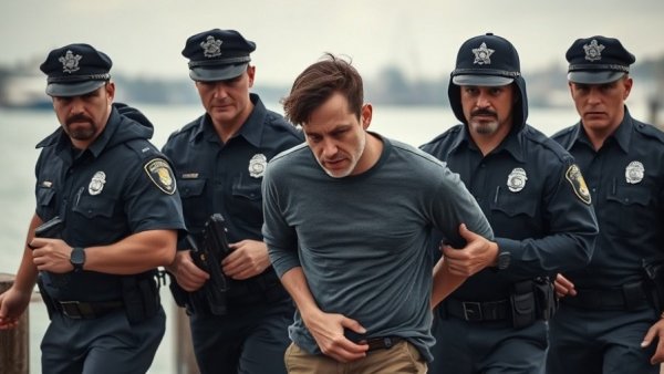 Law enforcement capture during a high-stakes operation, insider trading military theme.