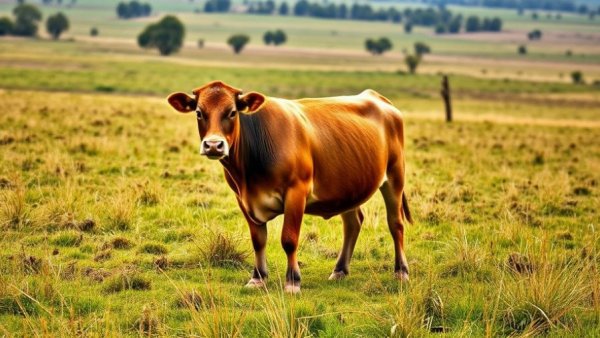 Cow in rural field highlighting veterinarian shortages.
