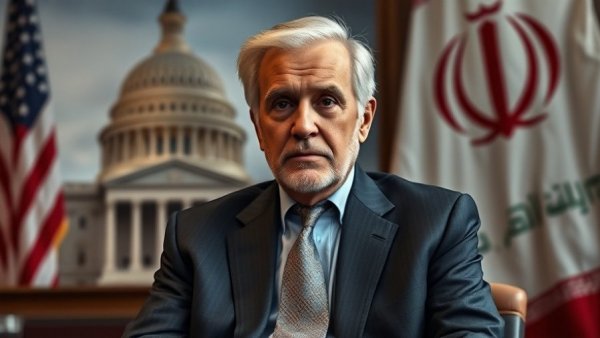 Elderly man discussing military support for Ukraine, with US Capitol backdrop.