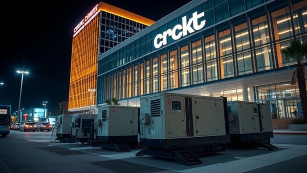 Power generator setup demonstrating community preparedness for severe weather.
