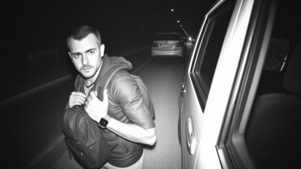 Surveillance image captures man with backpack near car at night, austin tx local news.