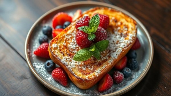 Brunch at Beverley's: French toast with fresh berries.