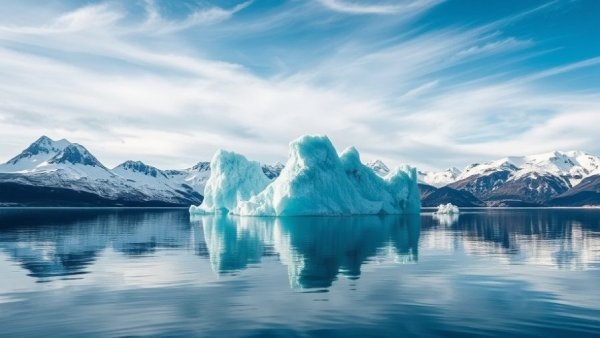 Majestic Antarctic iceberg reflecting climate change impacts.