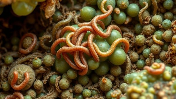 Microscopic view of 24,000-year-old zombie worms revived.