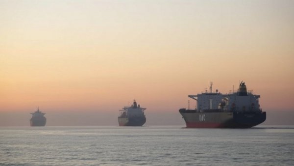 Ships in the Strait of Hormuz, naval escorts scene.