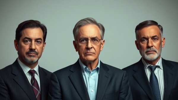 Diverse individuals in a serious expression relating to political themes in the US