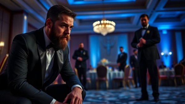 Tense moment at a formal event with security at the White House Correspondents' Dinner.