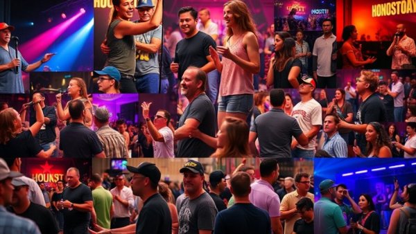 Houston entertainment guide collage showcasing various events.