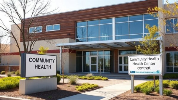 Modern health center highlighting rural health transformation initiative.