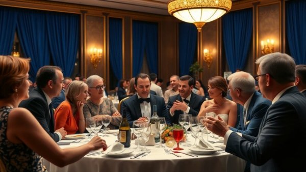 Formal gathering at White House Correspondents Dinner, engaged group.