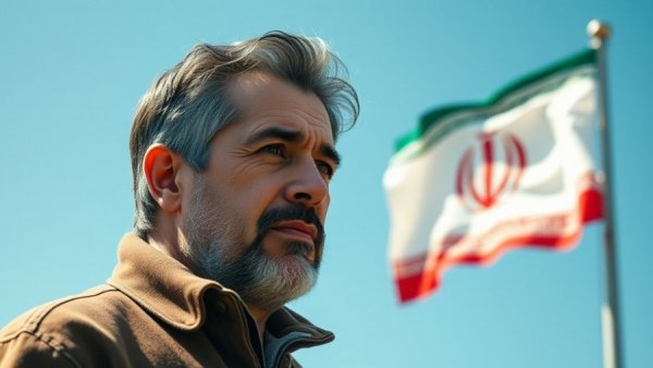 Iran offer to US Hormuz nuclear talks with male figure and flag.