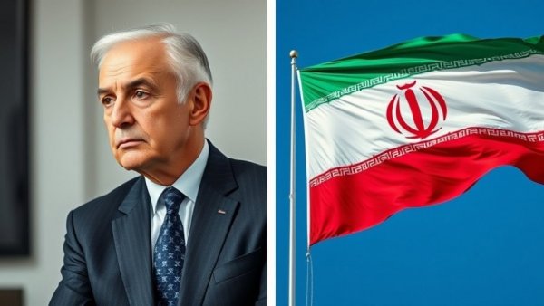 News in the US: Contemplative man and Iranian flag split image.