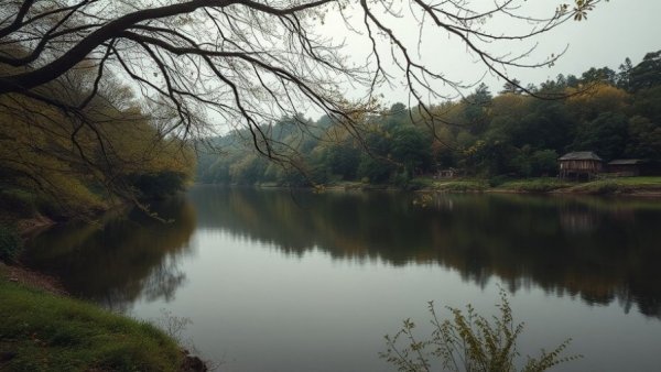 Calm river scene near Camp Mystic, highlighting emergency training environment