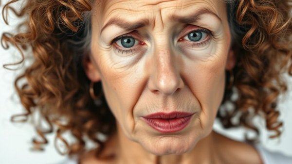 Mature woman contemplating mental health for seniors, soft lighting.