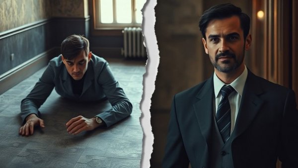 Composite image of a restrained man and a formally dressed individual with Fox News branding