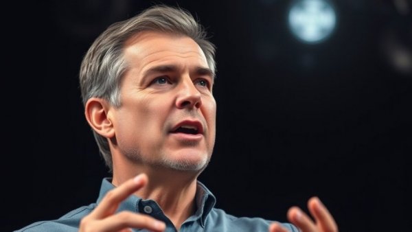 Confident speaker delivering a speech in US news context.