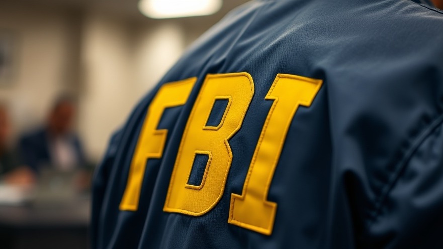 Close-up of FBI jacket symbolizing federal investigation into daycare fraud.