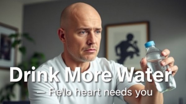 Man discusses the importance of hydration for heart health.