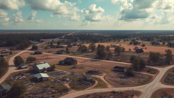 Dallas breaking news: Aerial view of Texas tornado damage.