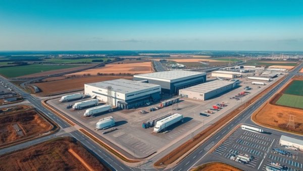 Aerial view of Samsung Taylor factory and large industrial complex.