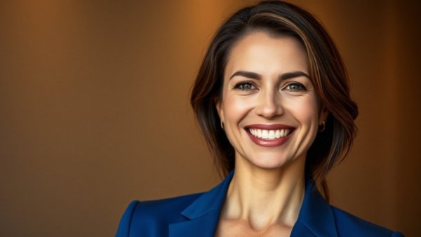 Professional woman in blue suit smiling, Beaumont ISD takeover.