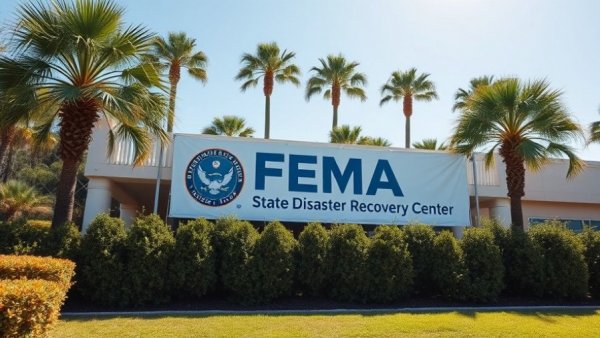 FEMA financial danger zone banner at Disaster Recovery Center.