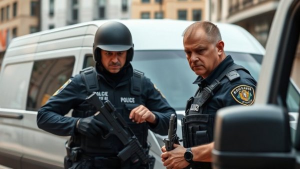 ICE officers near a van, related to House GOP funding framework