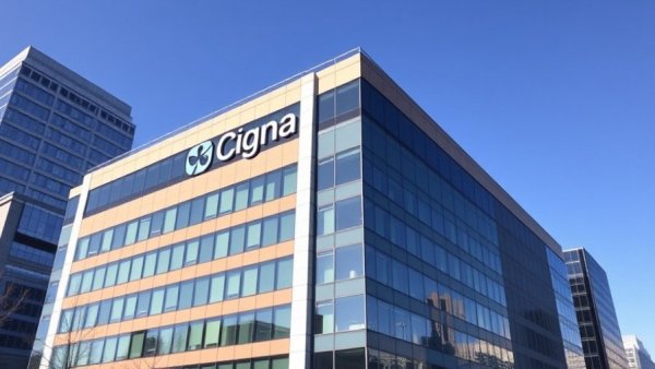 Cigna logo on a corporate building as company exits ACA exchanges.