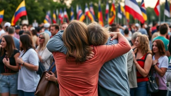 Supportive embrace during an event on antisemitism in London.