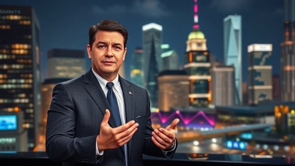 TV news anchor discussing widespread fraud and corruption claims.