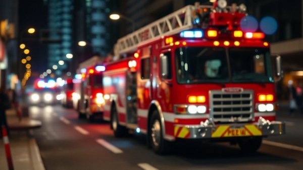 Austin news traffic incident with emergency vehicle, nighttime.