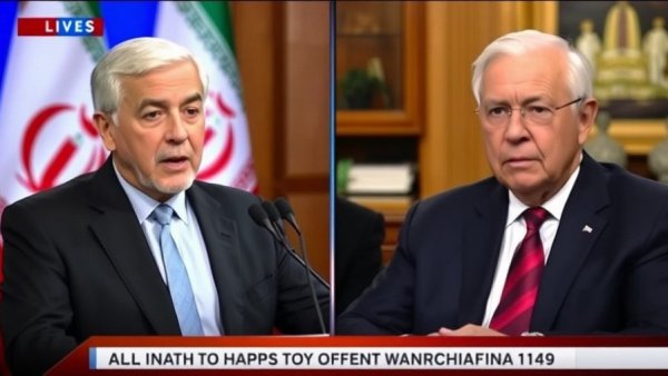 Political news broadcast with two older men, discussing developments.