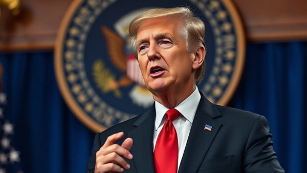 Trump Social Security Speech: Former President speaking live with official seal in background.