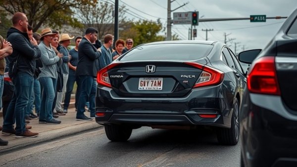 Dallas crime news scene with halted vehicle in Texas.