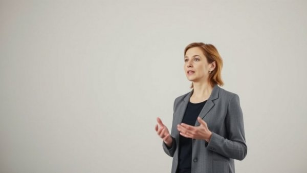 Motion-blurred woman speaking in a studio, Focus Timer Method for ADHD.