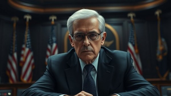 US-Iran negotiations highlight with serious man seated at a desk.