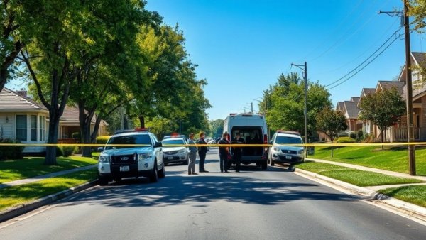 Crime scene in Harris County involving domestic violence shooting, police tape visible.