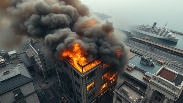 University of South Florida fire incident with firefighters and smoke.