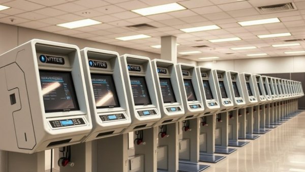 Electronic voting machines prepared for Texas Senate District 4 election.